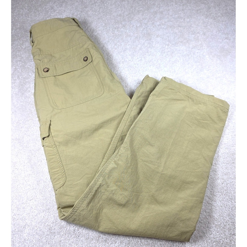 REI Cargo Pants Womens 8 Green Hiking‎ Outdoor Utility Pockets Pleated Front